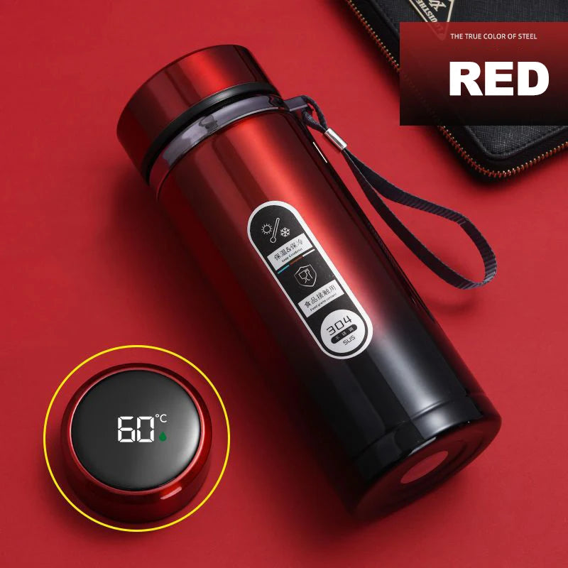 SoftAura Insulated Thermos Bottle – LED Temperature Display | 500ml & 1L