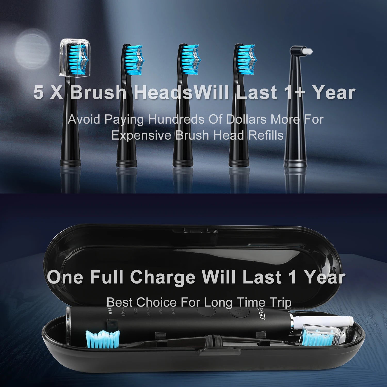 Seago Electric Toothbrush SG-575 – 360-Day Battery, IPX7 Waterproof