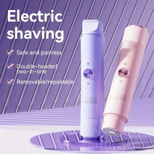 2 In 1 Electric Shaver For Women, Electric Razors For Women Shaving - Hair Removal For Wet & Dry Use, Hypoallergenic Blades, Facial Hair Removal, Usb Rechargeable