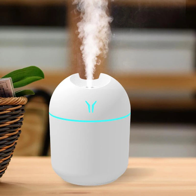 USB Mini Humidifier & Aroma Diffuser – 250ml with LED Night Light
