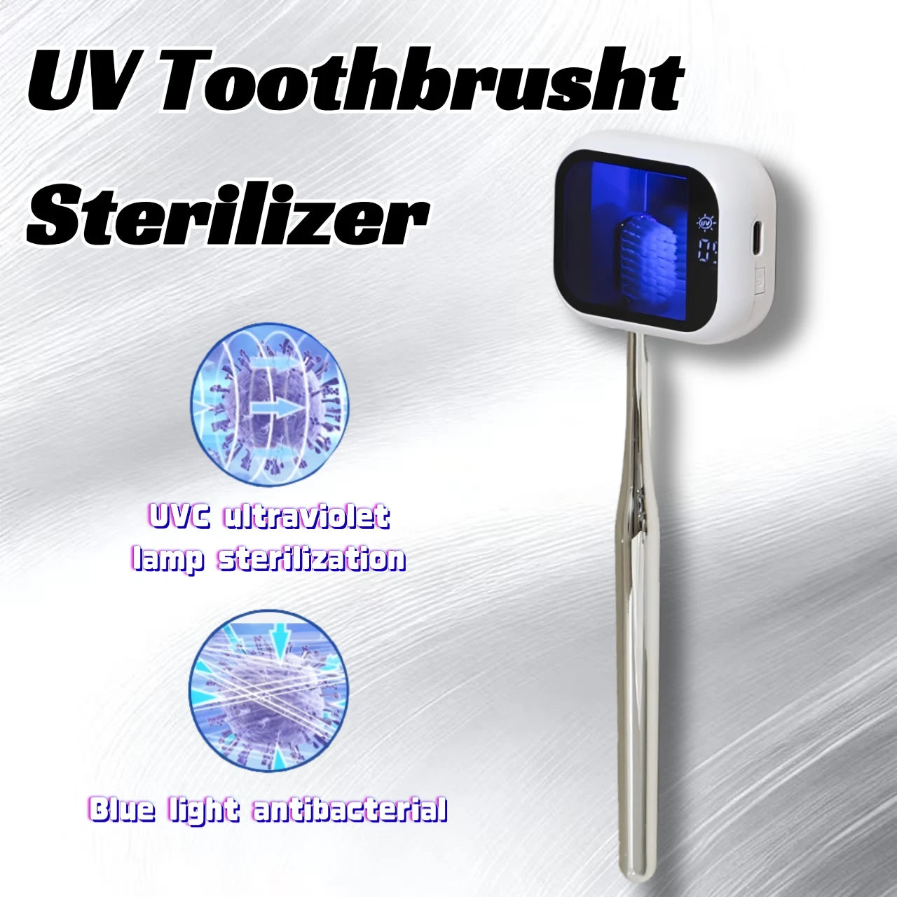 JUSTLANG UV Toothbrush Sanitizer – Rechargeable Portable Cleaner