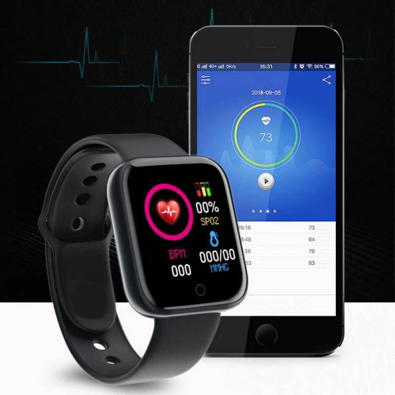 Y68 Smart Watch – Fitness Tracker with Heart Rate Monitor for Men & Women