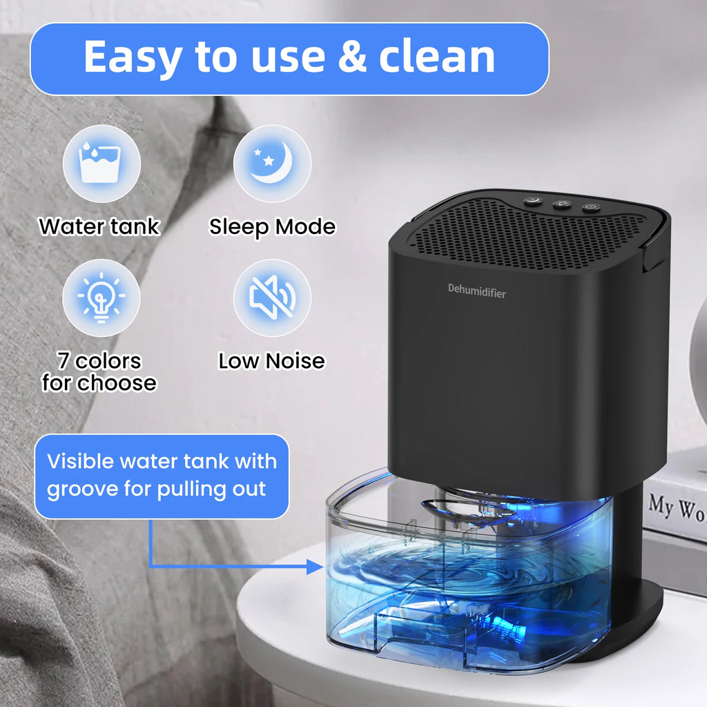 Portable Dehumidifier 1000ml – Eliminate Damp, Mold & Moisture at Home