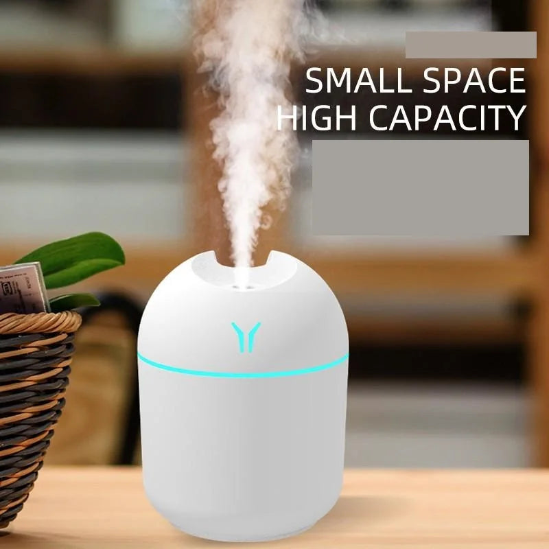 USB Mini Humidifier & Aroma Diffuser – 250ml with LED Night Light
