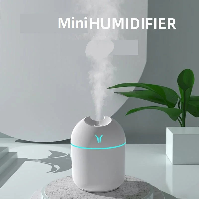 USB Mini Humidifier & Aroma Diffuser – 250ml with LED Night Light